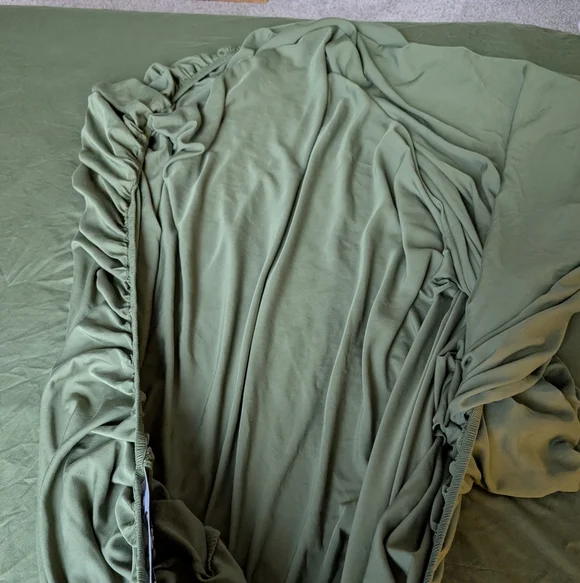 Pure Bamboo Green Queen Fitted Sheets & Flat Sheets Flowy Cooling Breathable - Picture 5 of 13